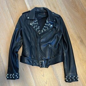 Linea Pelle leather jacket with stud embellishments